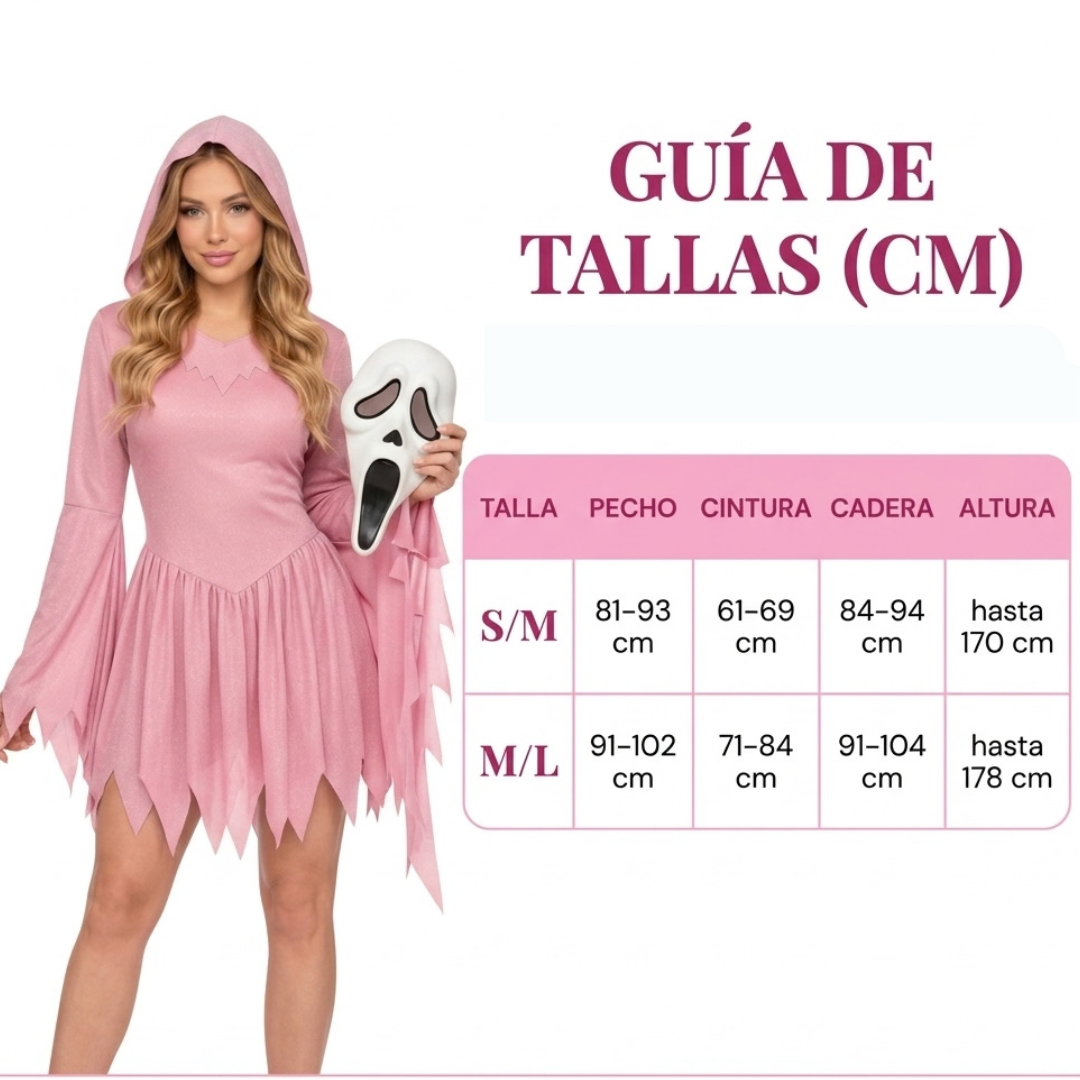 Ghosquette™ Fantasma Rosa con Máscara